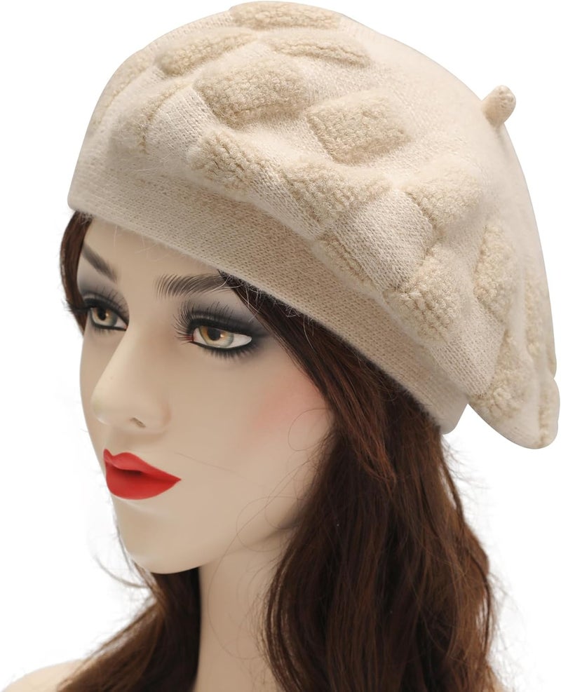 ZLYC French Beret hat, Reversible Solid Color Knit Warm Beret Cap for Womens Girls - Image 2